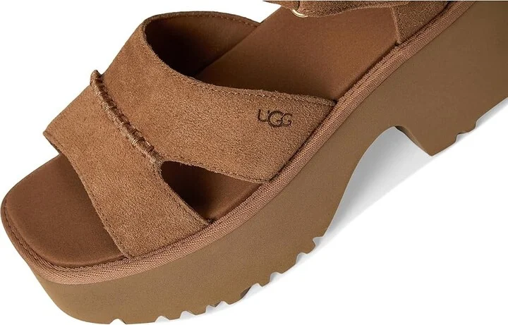 UGG New Heights Ankle Strap Women's Sandals Chestnut : 10 B - Medium, Suede - Image 7