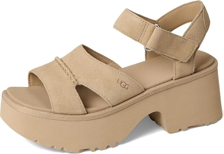 UGG New Heights Ankle Strap Women's Sandals Mustard Seed : 11 B - Medium, Suede - Image 5