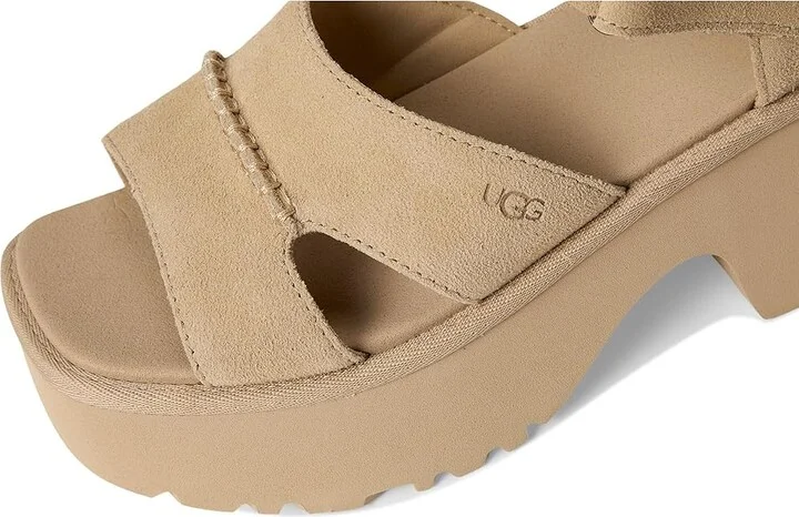 UGG New Heights Ankle Strap Women's Sandals Mustard Seed : 11 B - Medium, Suede - Image 7