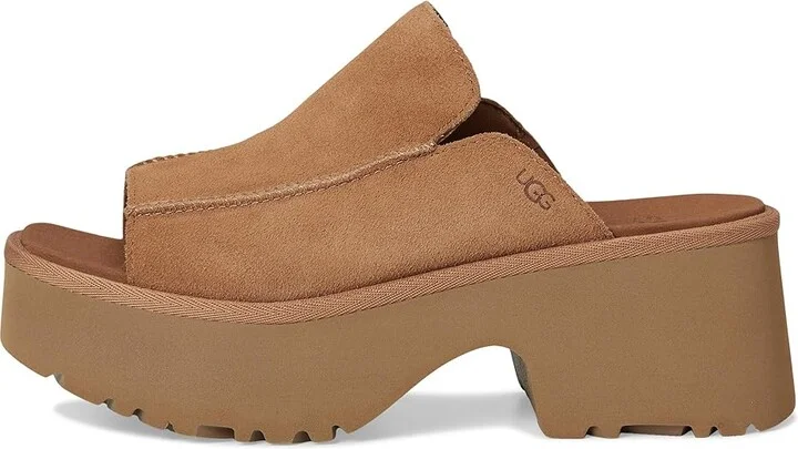 UGG New Heights Slide Women's Sandals Chestnut : 9 B - Medium, Suede - Image 6