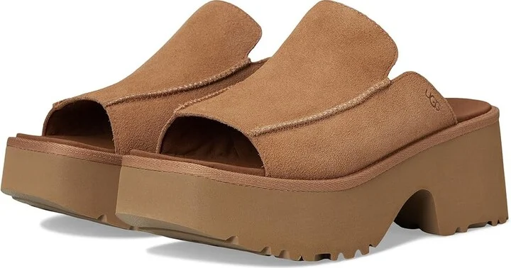 UGG New Heights Slide Women's Sandals Chestnut : 9 B - Medium, Suede