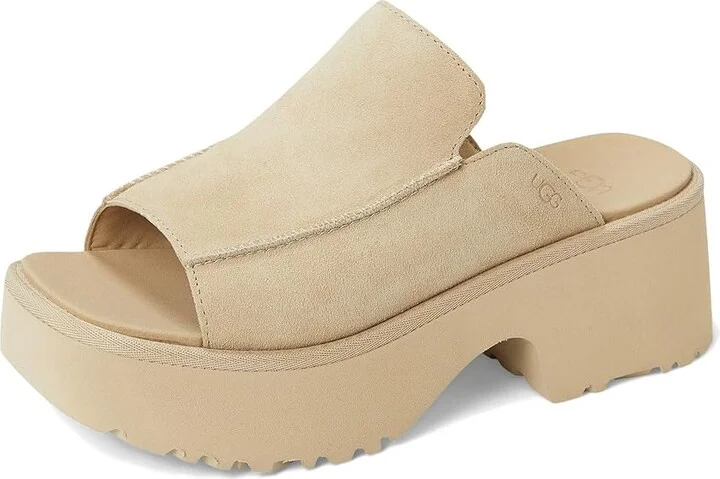 UGG New Heights Slide Women's Sandals Mustard Seed : 9.5 B - Medium, Suede - Image 5