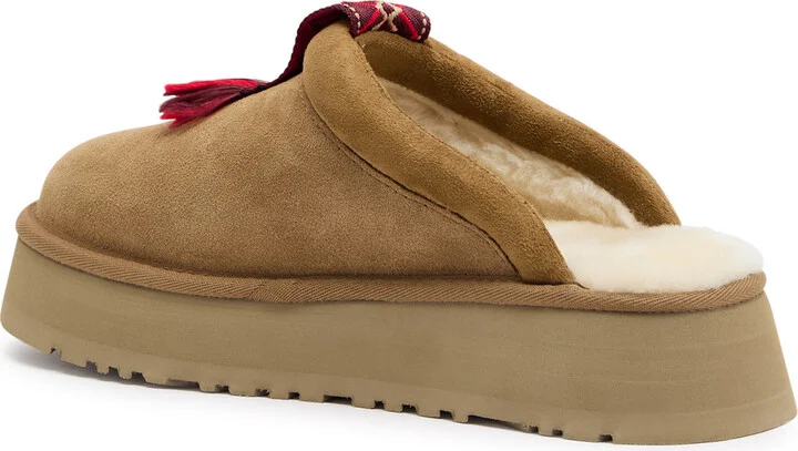 Ugg Tazzle Embroidered Suede Flatform Slippers - Image 2