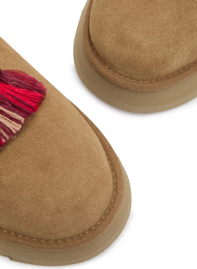 Ugg Tazzle Embroidered Suede Flatform Slippers - Image 3