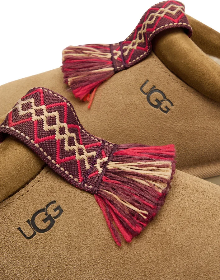 Ugg Tazzle Embroidered Suede Flatform Slippers - Image 4