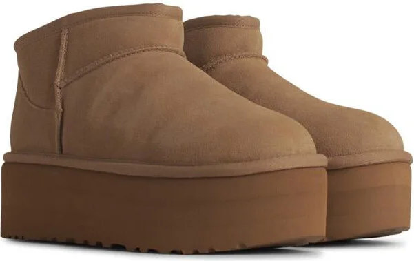 UGG 'Ultra Mini' Beige Suede Boots - Image 2