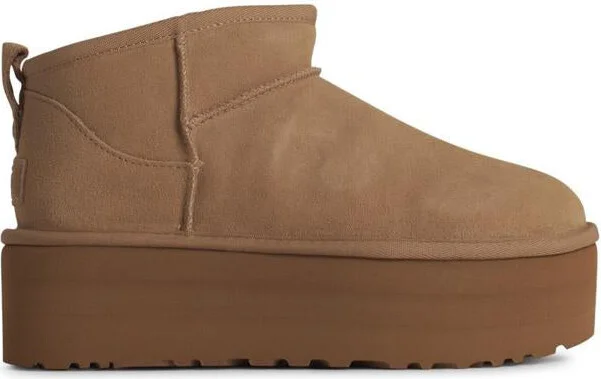UGG 'Ultra Mini' Beige Suede Boots