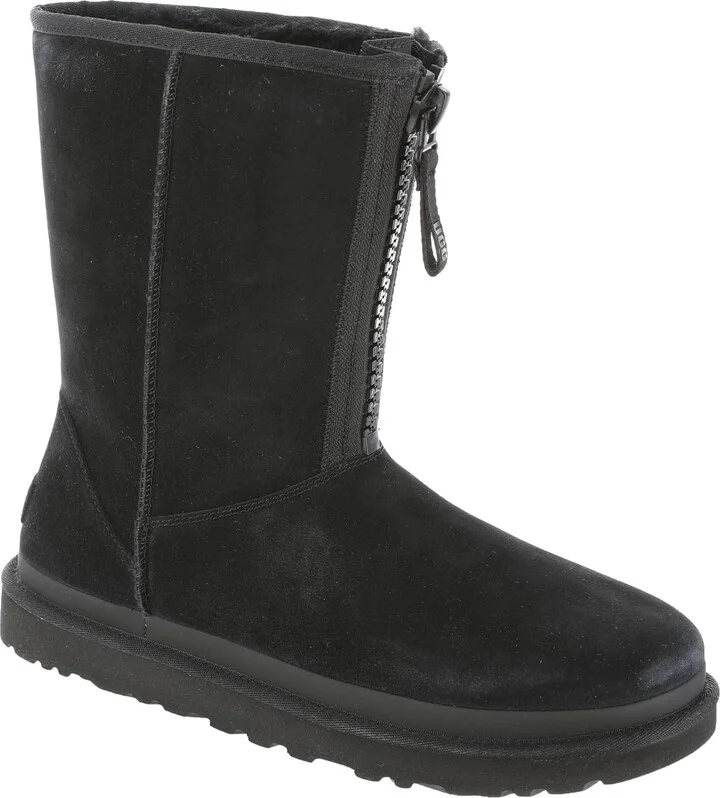 UGG Women's Classic Short Zipper Tape Logo Boot