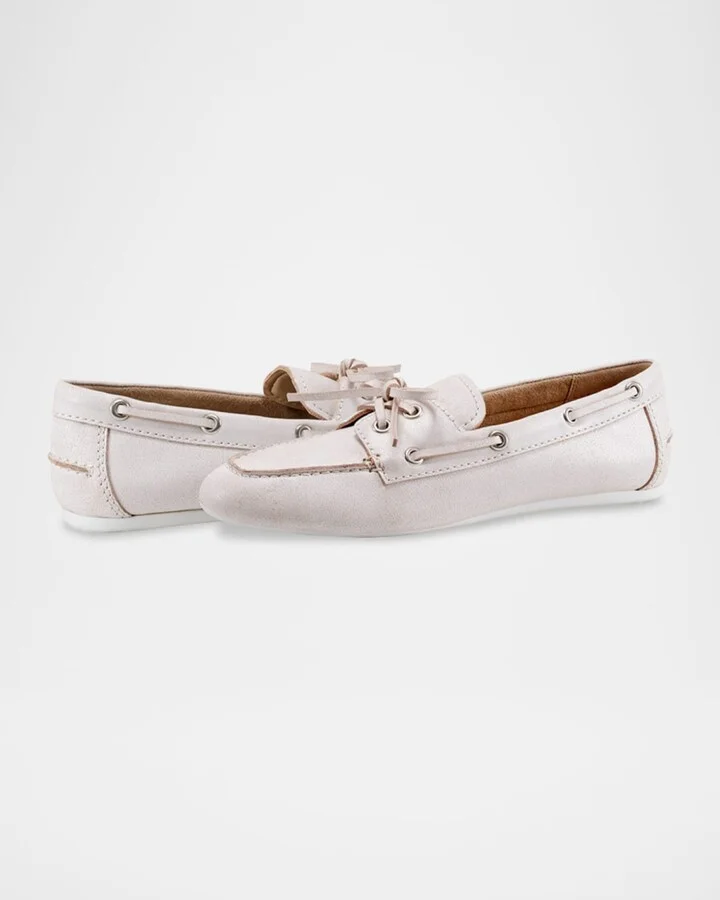 Uleena Suede Moccasin Boat Loafers - Image 3