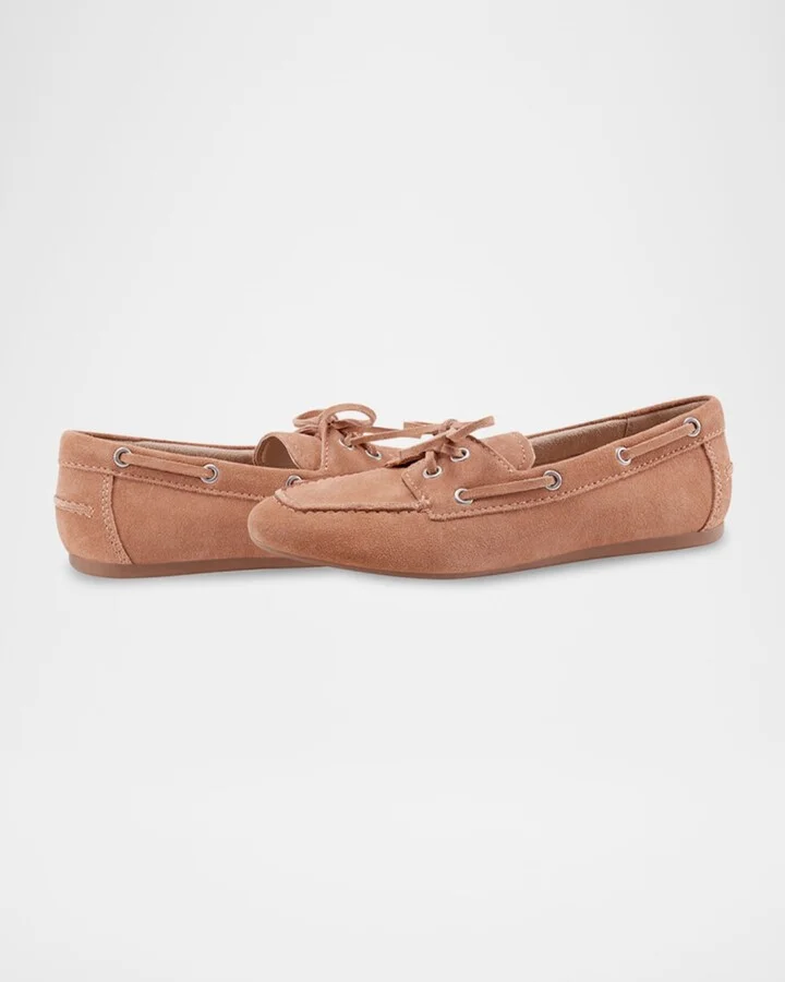 Uleena Suede Moccasin Boat Loafers - Image 5