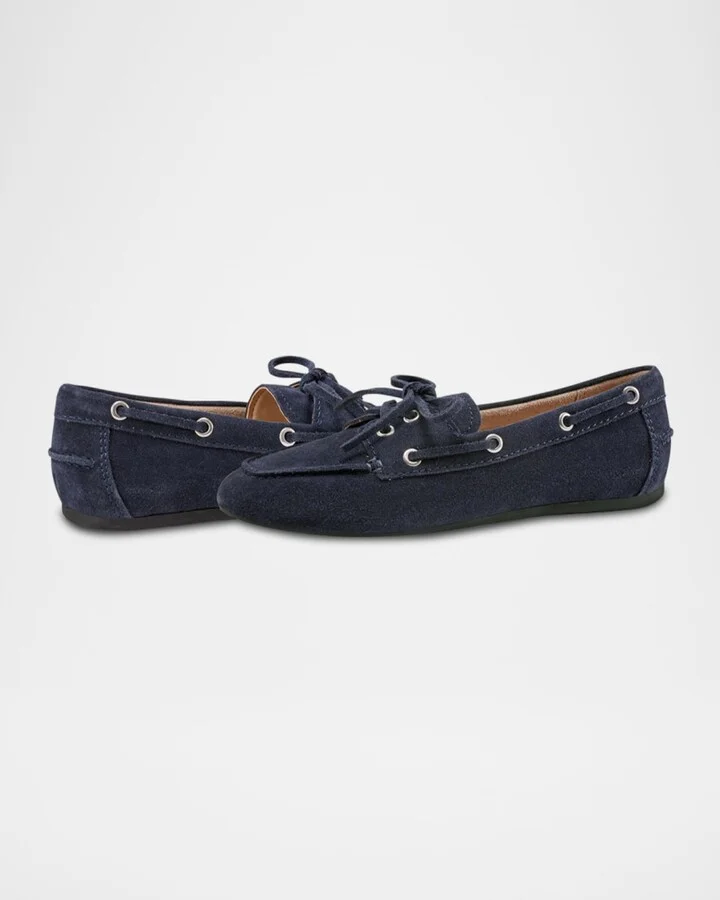 Uleena Suede Moccasin Boat Loafers - Image 6
