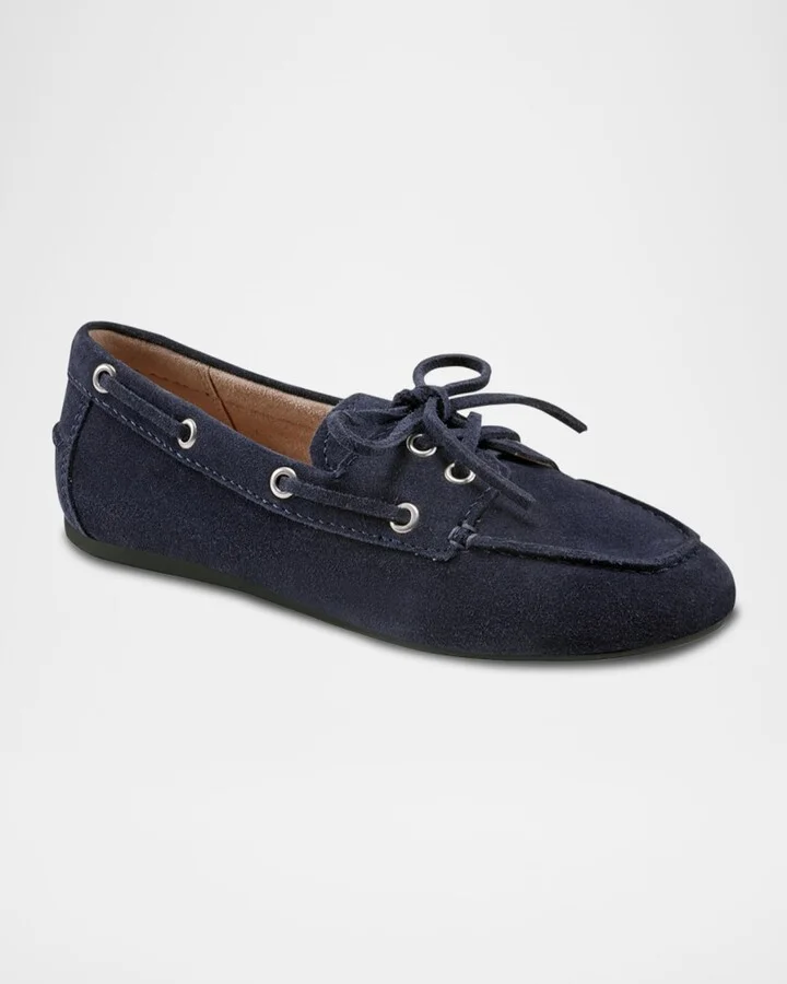 Uleena Suede Moccasin Boat Loafers - Image 11