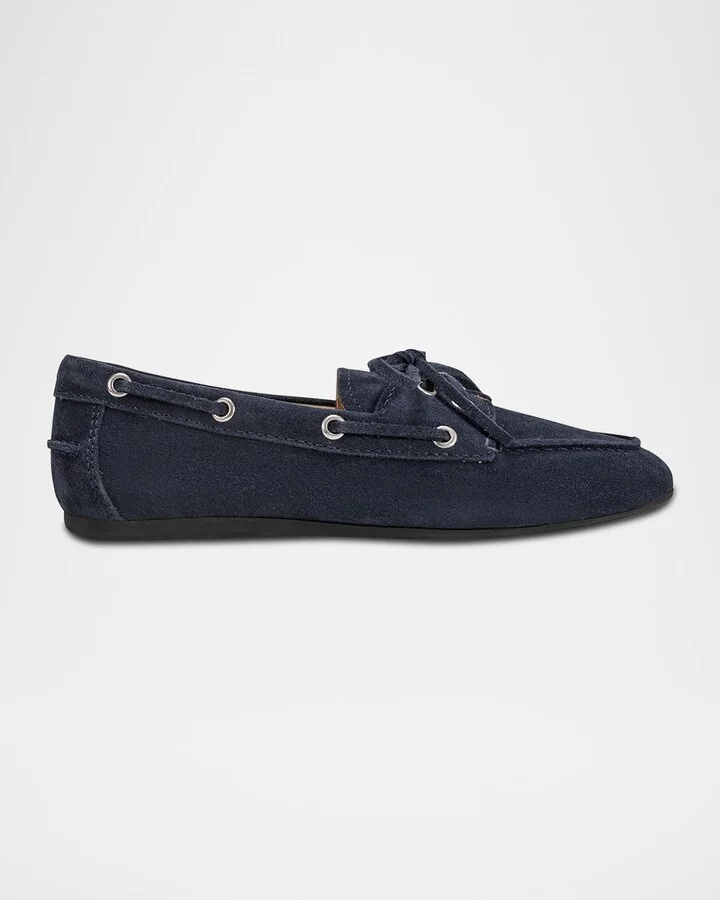 Uleena Suede Moccasin Boat Loafers
