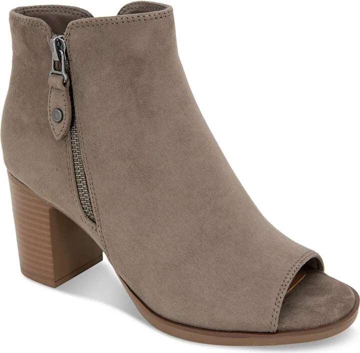 Ulianaa Womens Zip Up Peep Toe Booties