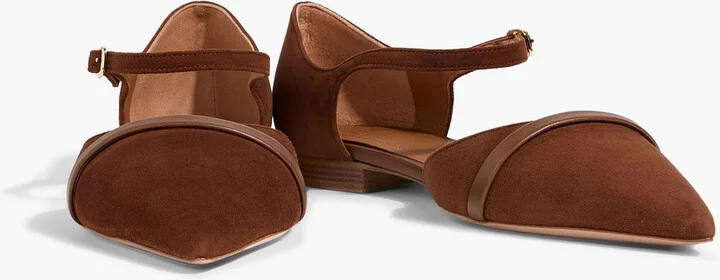 Ulla leather-trimmed suede point-toe flats - Image 2