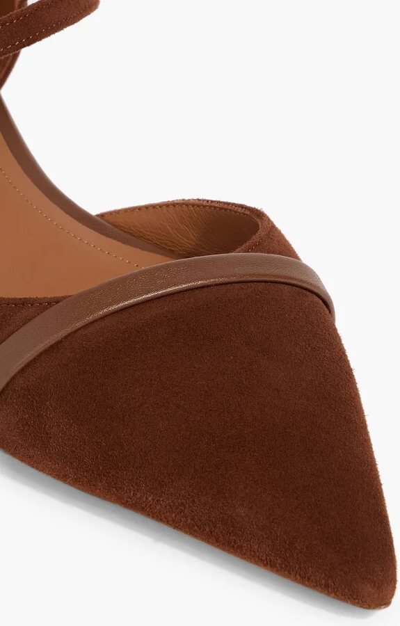 Ulla leather-trimmed suede point-toe flats - Image 4