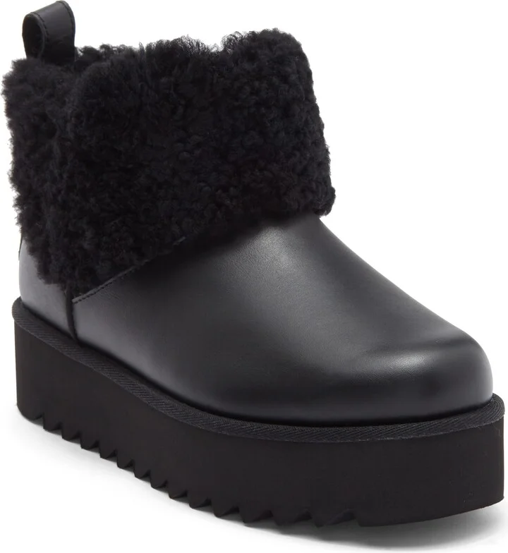 Ultra Mini Alina Curled Genuine Shearling Platform Boot