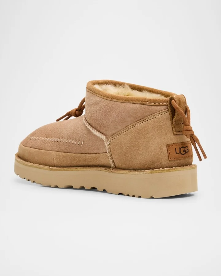 Ultra Mini Suede Shearling Ankle Boots - Image 2