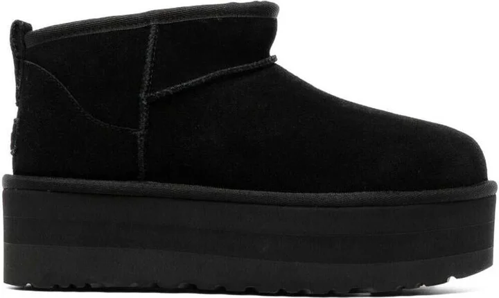 'Ultramini' Black Boots With Platform In Suede Woman