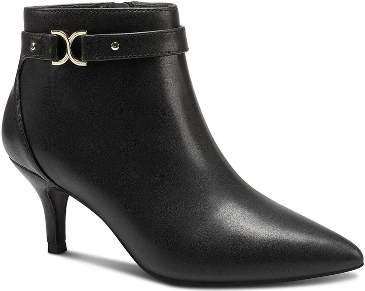 Ulyssa Womens Pointed Toe Faux Leather Booties