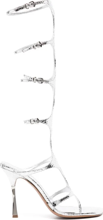 Uma 100mm metallic sandals