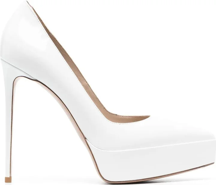Uma 130mm leather platform pumps