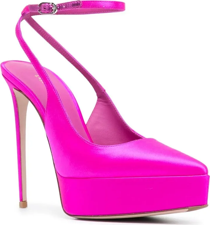 Uma 140mm satin slingback pumps - Image 2