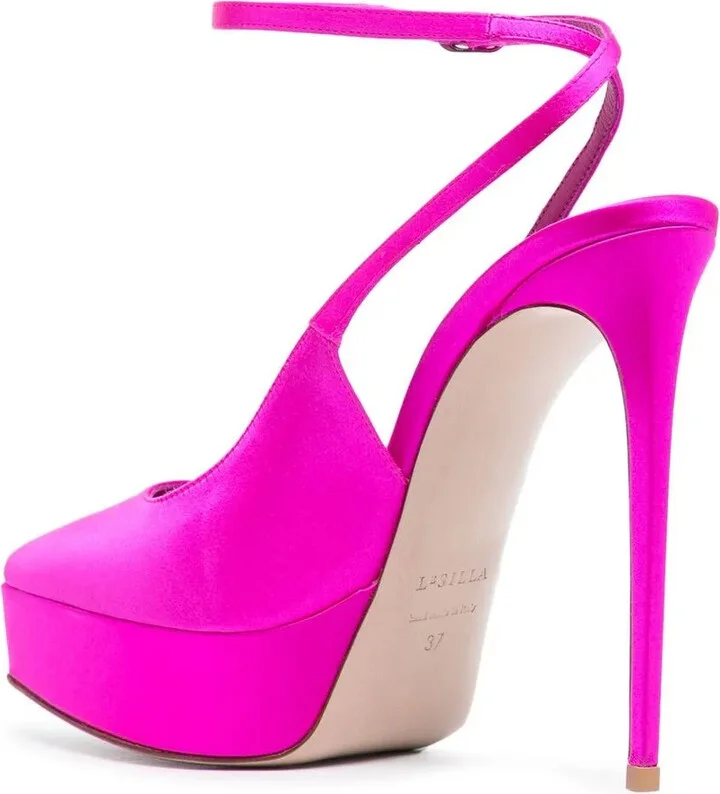 Uma 140mm satin slingback pumps - Image 3