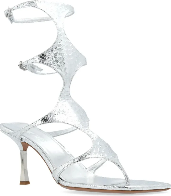 Uma 75mm python-effect gladiator sandals - Image 2