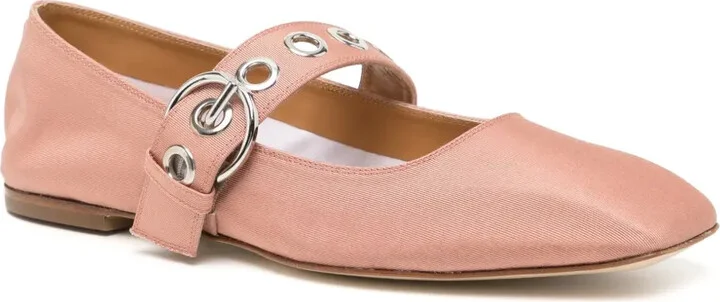 Uma Eyelet Grosgrain Coral ballet flats - Image 2
