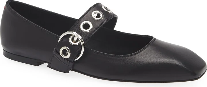 Uma Eyelet Mary Jane Flat