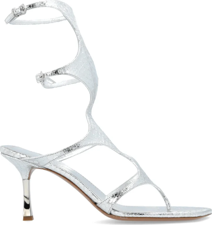 ‘Uma’’ High-heeled Sandals, , - Silver