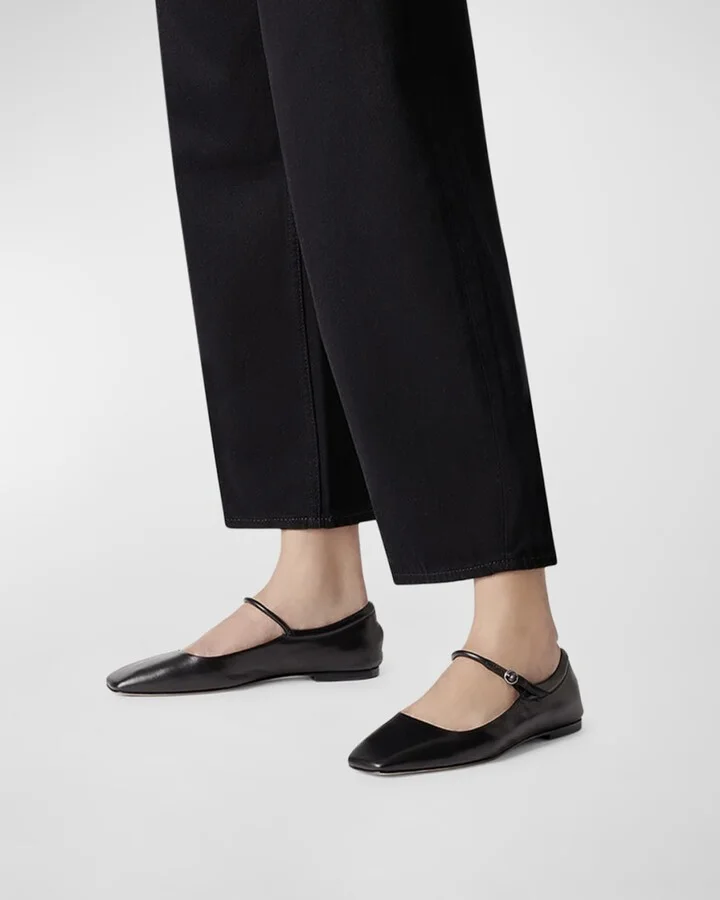 Uma Leather Mary Jane Ballerina Flats - Image 3