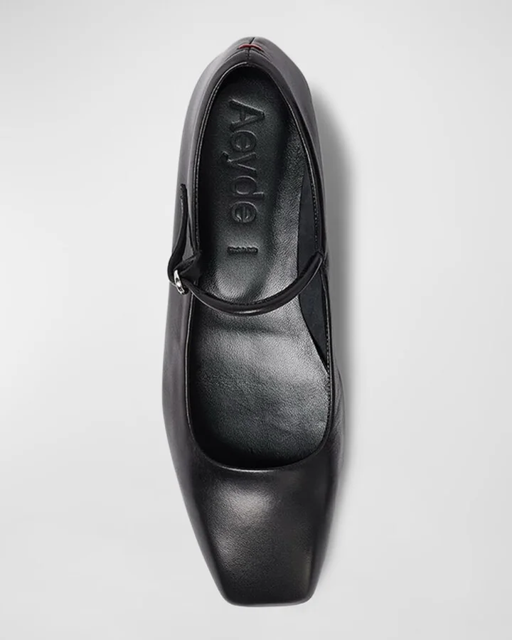 Uma Leather Mary Jane Ballerina Flats - Image 5