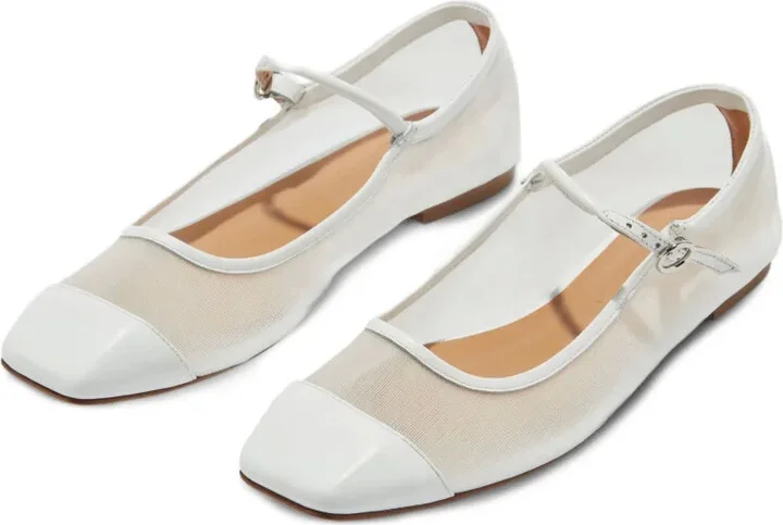 Uma leather mesh ballet flats - Image 2