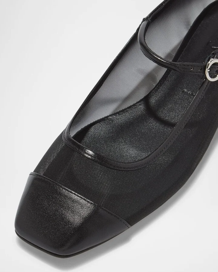 Uma Mesh Mary Jane Ballerina Flats - Image 3
