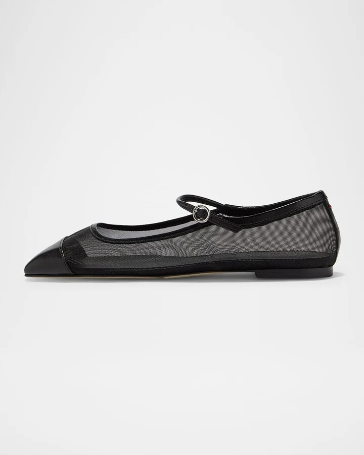 Uma Mesh Mary Jane Ballerina Flats