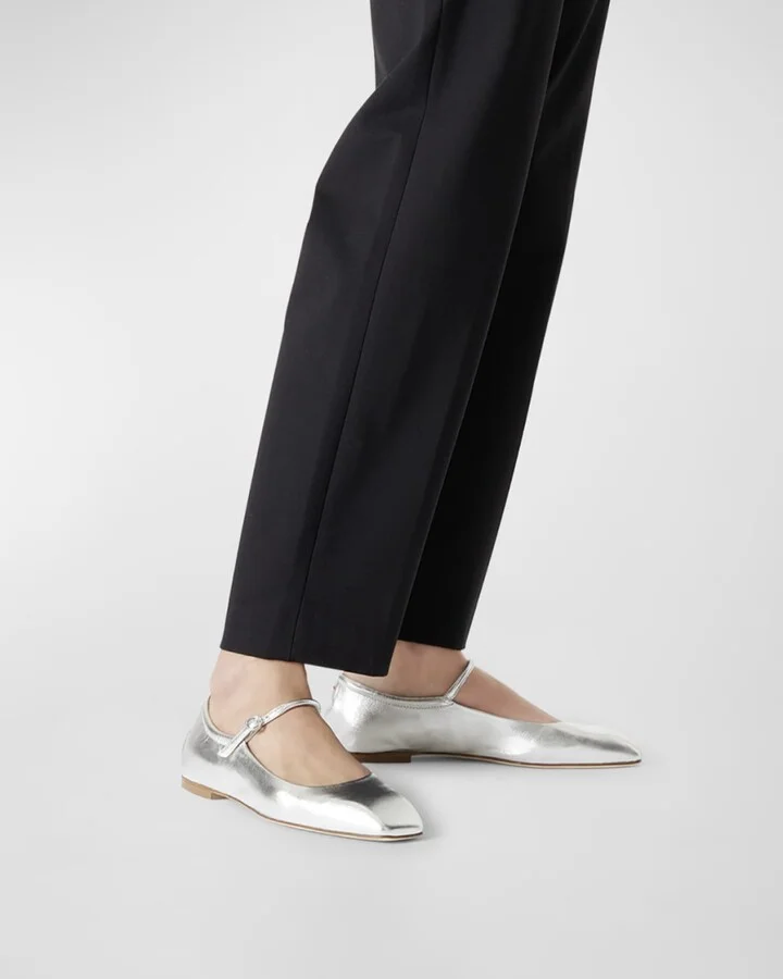 Uma Metallic Mary Jane Ballerina Flats - Image 6