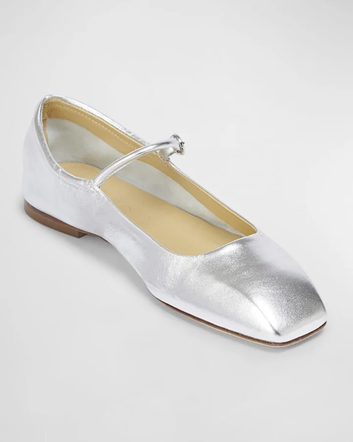 Uma Metallic Mary Jane Ballerina Flats - Image 8