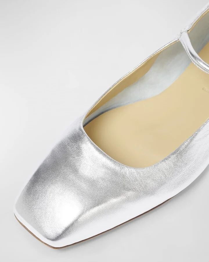 Uma Metallic Mary Jane Ballerina Flats - Image 9