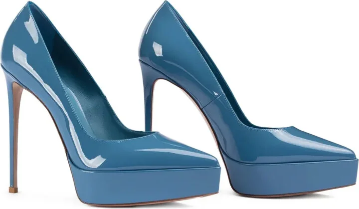 Uma patent-leather platform pumps - Image 2