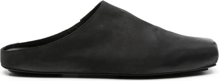 Uma Wang Leather Slippers With Square Toe