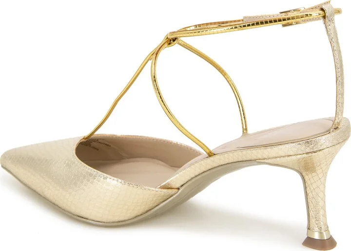 Umi Snakeskin Embossed Pointed Toe Pump - Image 2