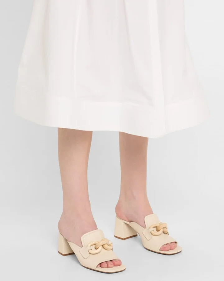 Umita Leather Chain Loafer Mules - Image 5
