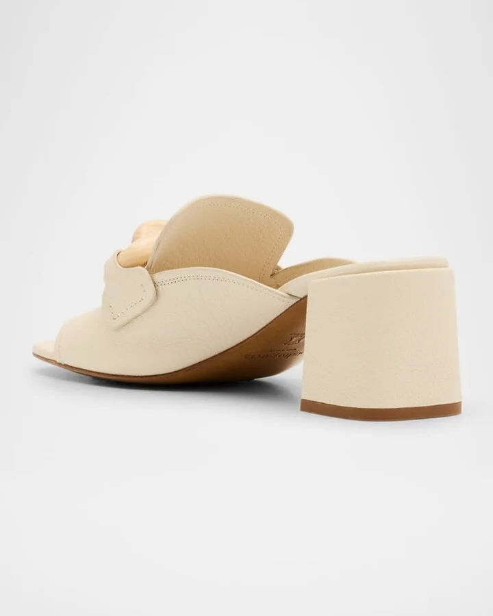 Umita Leather Chain Loafer Mules - Image 7