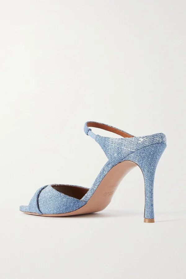 Una 90 distressed denim sandals - Image 3