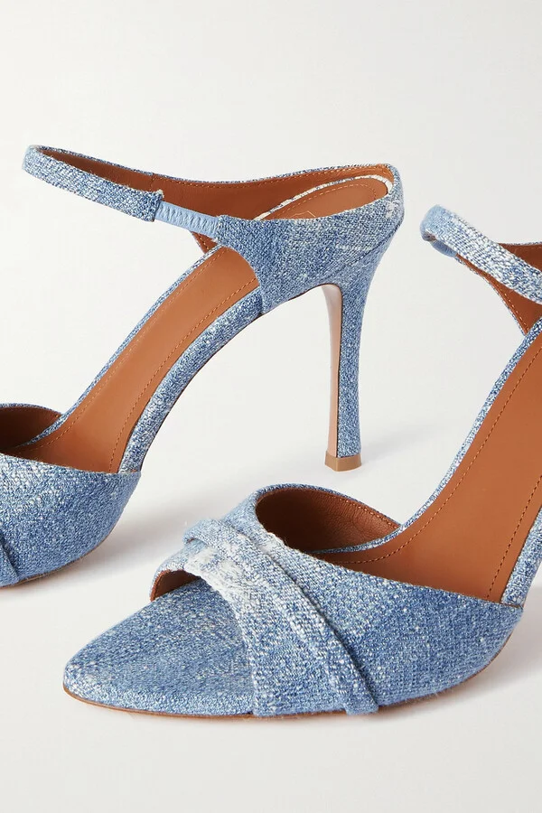 Una 90 distressed denim sandals - Image 4
