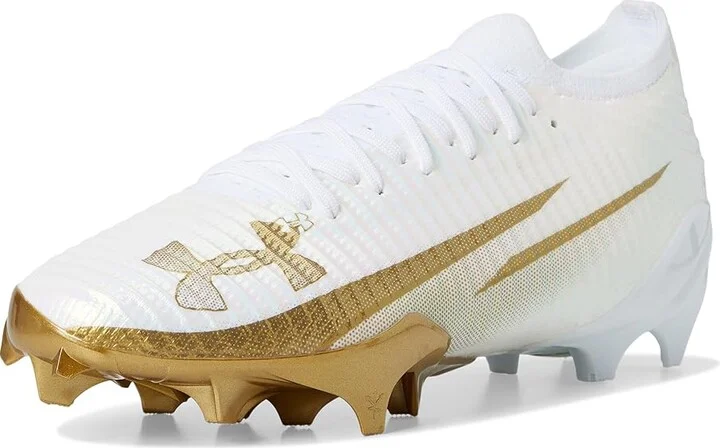 Under Armour Blur Pro Football Cleats Men's Cleated Shoes White/Metallic Gold/Metallic Gold : 6.5 D - Medium, Synthetic - Image 5