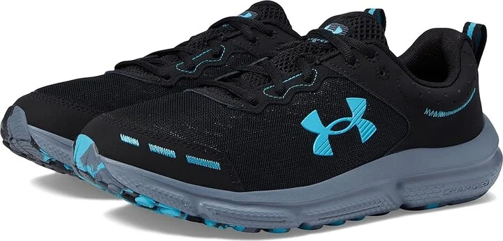 Under Armour Charged Assert 10 Men's Shoes Black/Black/Blue Surf : 9.5 D - Medium, Textile