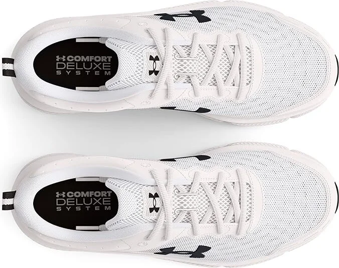 Under Armour Charged Assert 10 Men's Shoes White/Black/Black 1 : 9.5 4E - Extra Wide, Textile - Image 2